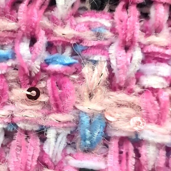 Tweed Pink and Purple Oversized V Neck Knit Cardigan Size Xs - Picture 4 of 12